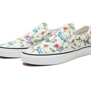 Vans butterfly floral slip on